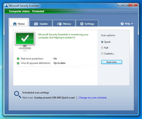 Capture d'écran de Microsoft Security Essentials Vista / 7 (64-bit)